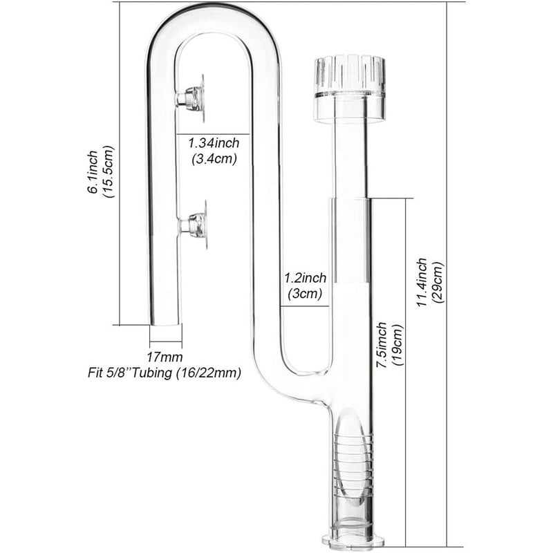 FZONE Aquatic Glass Lily Pipe Set with Skimmer Inflow and Outflow for Aquarium Filter 5/8''(16/22mm) Tubing - Image 2